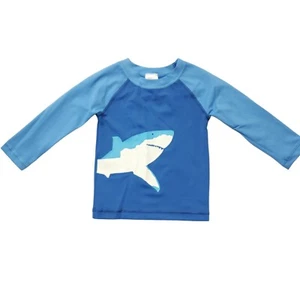 Hanna Andersson Jungen Gr. 2T Sunblock Rashgaurd Longsleeve Blau Hai - Bild 1 von 9