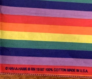 Bandanna USA Made Gay Pride LGBTQ Flag 21" X 21" 100% Cotton Have-A-Hank - Picture 1 of 3