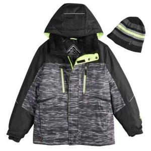 ZeroXposur Boys Snowboard Jacket with Hat NWT Size M S 8  Black Flash - Picture 1 of 6