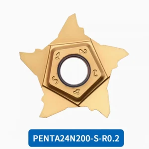 2P PENTA24N200-S-R0.2 PENTA 24 Carburo Estrella Cinco Puntas Ranuradora Inserto - Imagen 1 de 6