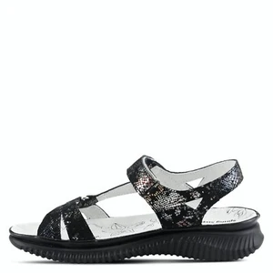 SPRING STEP HERMOSA QUARTER STRAP SANDAL BLACK MULTI TONED LEATHER US 6 EUR 36 - Picture 1 of 5