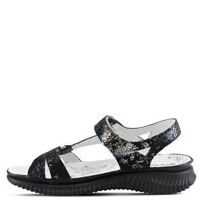 SPRING STEP HERMOSA QUARTER STRAP SANDAL BLACK MULTI TONED LEATHER US 6 EUR 36 - Image 1 of 4
