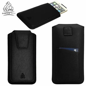 For iPhone 15 Pro Max, 15 Pro, Leather Pull-Up Pouch Hand Crafted with Card Slot - Picture 1 of 32