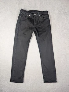 Levis 502 Premium Jeans Mens 31x30 Black Denim Tapered Straight Fit - Picture 1 of 11