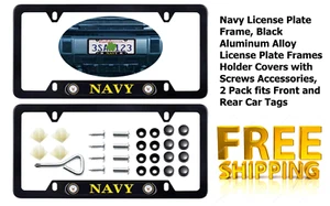 2PCS Car License Plate Bracket Holder for Navy License Plate Frames with Screws - Picture 1 of 9