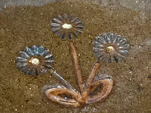 Handmade Studio Art Pottery Bowl Wildflowers Daisy - Picture 1 of 8