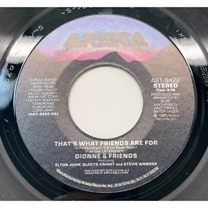 Dionne Warwick Pop 45 That's What Friends Are For / Two Ships Passing in Night - Picture 1 of 6