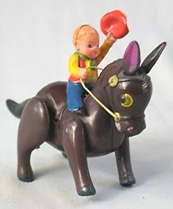 Cowboy in celluloide avvolgibile vintage su asino -- Giappone funzionante - Foto 1 di 1
