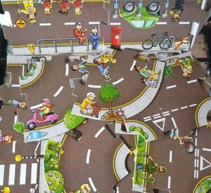 ORCHARD TOYS GIANT ROAD INTERCHANGEABLE JIGSAW PUZZLE WITH 20 PIECES NO BOX VGC