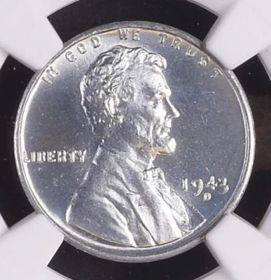 1943-D NGC MS68+ $16,500 PCGS Price Guide! Pop Top! WWII Steel 1c - Lincoln Cent - Image 1 of 4