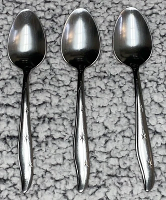 Lote de 3 cucharas Mar Cresta Acero Inoxidable Estrella Atómica 7" Citación Starburst Foto 1 de 4