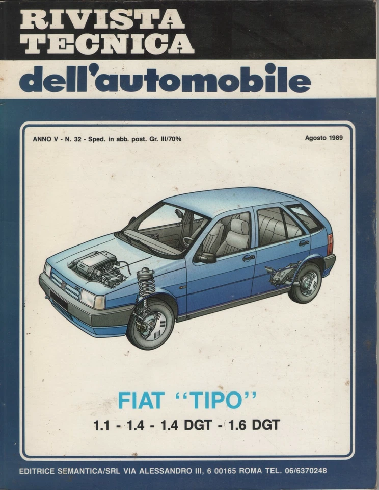 FIAT TIPO MANUALE RIPARAZIONE IN ITALIANO 1.1 1.4 1.4 dgt 1.6 DGT 1988-1993  - Immagine 1 di 1