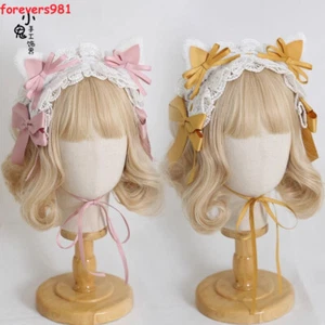 Dulce Encantadora Lolita Gato Oreja Diadema Lazo Horquilla Tocado Lolita Oreja Clip Regalos - Imagen 1 de 23