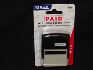 PAID - Self-Ink Stamp, Red Color Ink by Bazic - Picture 1 of 3