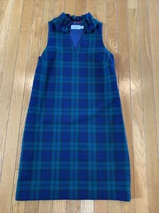 Vineyard Vines Weihnachten Blackwatch grün kariert Meredith ärmelloses Kleid 00 - Bild 1 von 10