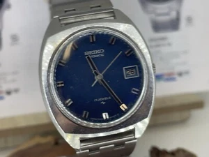 VINTAGE SEIKO AUTO 7005-8040 70s WATCH Authentic 17 Jewels Blue Dial Tested - Bild 1 von 10
