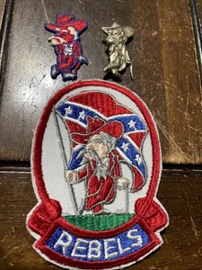 Ole Miss Rebels Colonel Reb Vintage Embroidered Patch & Others Lot 1970s - Picture 1 of 6