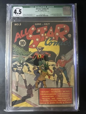 All Star Comics #5 CGC 4.0 Qualified | 1st Appearance Hawkgirl | DC Comics 1941 - Image 1 of 2