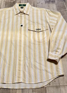 Vintage Hunt Club gelb gestreift Western Style Tribal Langarm - Bild 1 von 12