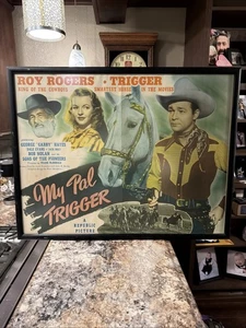 RARE Original 1946 My Pal Trigger Movie Poster 27”x21” Roy Rogers-Gabby Hayes 🔥 - Picture 1 of 19
