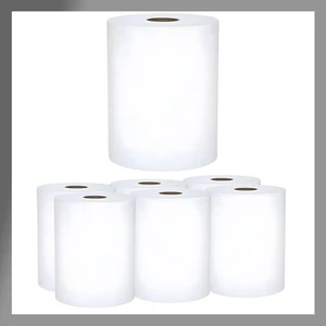 Papierhandtuch [6 Rollen] weiß [8" x 350 Fuß] 1-lagig Hartgewickelt Universal 100%... - Bild 1 von 7