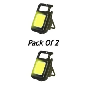 2er Pack Mini COB Schlüsselanhänger Lichter Wiederaufladbar USB Flaschenöffner LED Taschenlampe - Bild 1 von 10