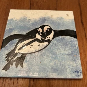 Penguin Tile Trivet 4x4” - Picture 1 of 4