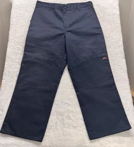 Vintage Y2K 2016 Dickies Navy Double Knee Wide Leg Pants 38 x 30 - Picture 1 of 10