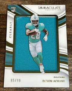 ‼️2023 Panini Immaculate Devon Achane Rookie Patch #95/99 Clearly NFL Dolphins - Picture 1 of 3