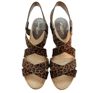 Lucky Brand Keane Animal Print Strappy Espadrille Wedge Sandal Size 9.5 - Picture 1 of 11