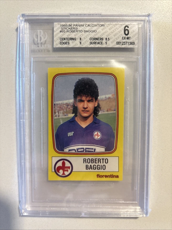 Fútbol Panini Calciatori 1985 #93 Roberto Baggio novato radiocontrol Beckett 6 Fiorentina Foto 1 de 2