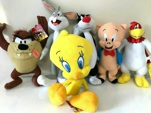 Set of 6 Looney Tunes Plush Toys 7-10 inch tall NWT Complete Set - Picture 1 of 7