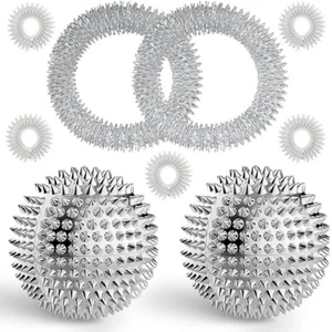 2 Akupressur Bälle Set - 5 Massageringe, 2 Armbänder, Stress Relief - Bild 1 von 8