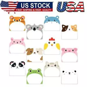 24 Pads Cute Sticky Notes Kawaii Fun Animal Sticky Notes Pads Bulk Cartoon Tab - Picture 1 of 8