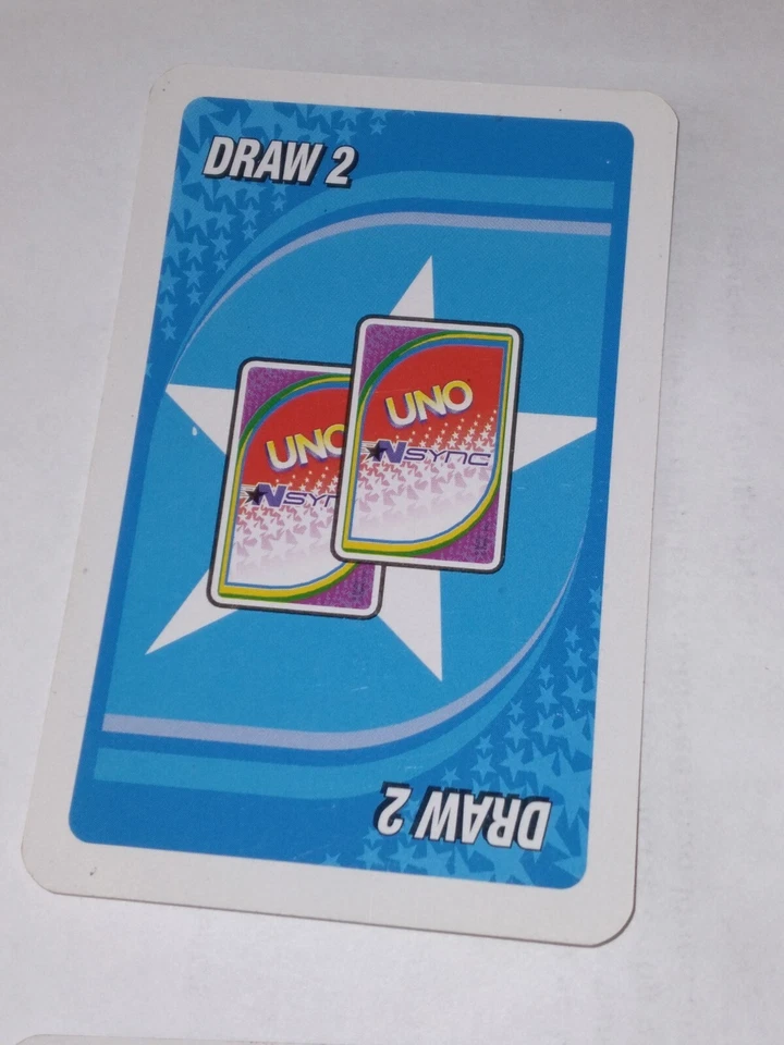 NSYNC UNO Draw Two Playing Card Mattel 2000 Blue - Image 1 of 1