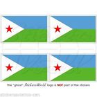 DJIBOUTI Djiboutian Flag Africa Jabuuti, Gabuuti Decals, Stickers  2" (50mm) x4