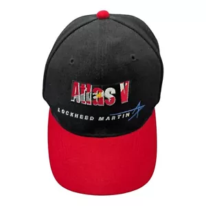 Vtg Lockheed Martin Atlas V Snapback Adjustable Black Red Baseball Hat Cap OS - Picture 1 of 14