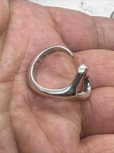 Tiffany & Co. 925 Elsa Peretti Sterling Silver Open Heart Ring - Size 5.5 - Picture 1 of 7