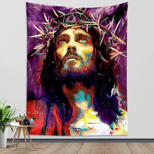 Jesus Tapestry Wall Hanging Christmas Tapestries Wall Decor Poster for Bedroom - Picture 1 of 8