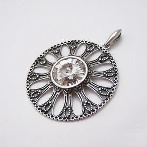 Großer durchbrochener Anhänger aus 925 Sterling Silber und Strass PE180 - Bild 1 von 1