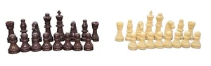Vtg Early Light Plastic Grape & Creamy White Chess Set 32 Pieces Black felt Btm - Picture 1 of 9