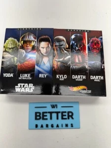 Star Wars Hot Wheels Light Side vs. Dark Side Character Car Bundle YODA Kylo Rey - Picture 1 of 14