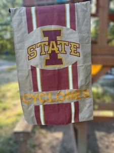 lowa State Cyclones ISU University College Burlap House Flag - Picture 1 of 10