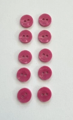 10 x 10mm Tommy Hilfiger Pink 2 Hole Shirt Buttons Sewing/Knitting/Crafts - Image 1 of 3