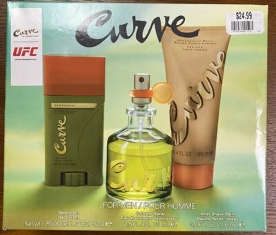 Juego de 3 piezas de fragancia Curve Colonia para hombre, desodorante, bálsamo para después del afeitado y colonia Foto 1 de 4