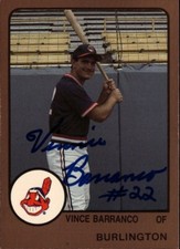 Vince Barranco 1988 ProCards Burlington Indians authentic autographed card
