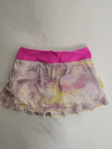 IVIVVA by Lululemon Tennis Skirt 12 Set The Pace Pink Purple Tie Dye Pleated - Picture 1 of 8