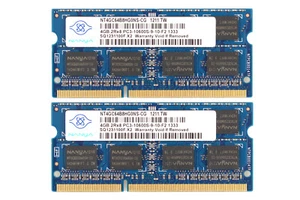 Nanya 2x 4 GB 2RX8 PC3-10600S DDR3-1333Mhz 1.5V Computadora portátil Memoria SODIMM RAM $*VV - Imagen 1 de 6
