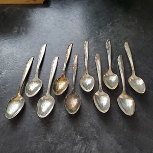 10 Teaspoons Wm A Rogers Brittany Rose 6" - Picture 1 of 2
