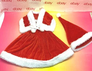3pc Christmas Outfit: American Girl Doll Red Dress with Cape and Hat, Super Set! - Picture 1 of 10